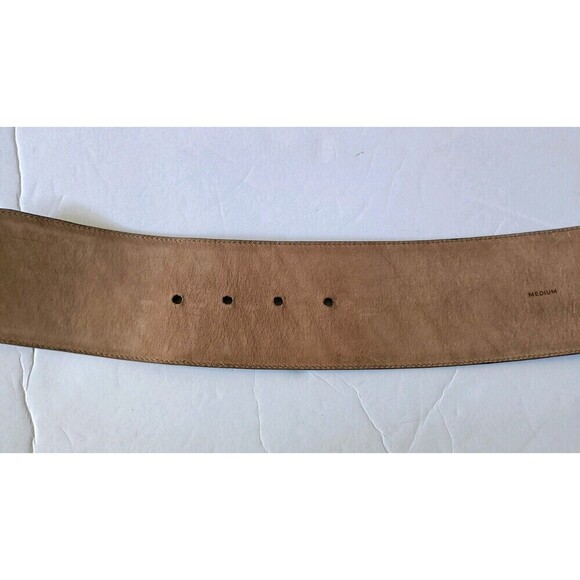 Donna Karan Leather Wide Belt MADE in ITALY Genuine Leather Deep Purple Vtg New